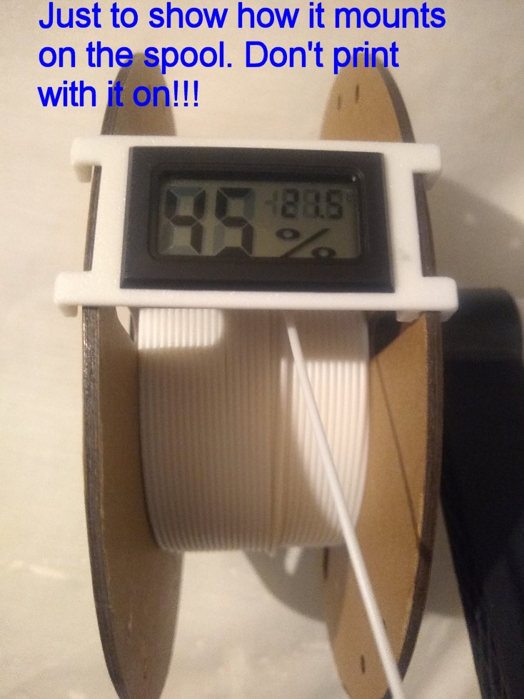 Spool Mount for Thermometer/Hygrometer Display, Fully Parametric.
