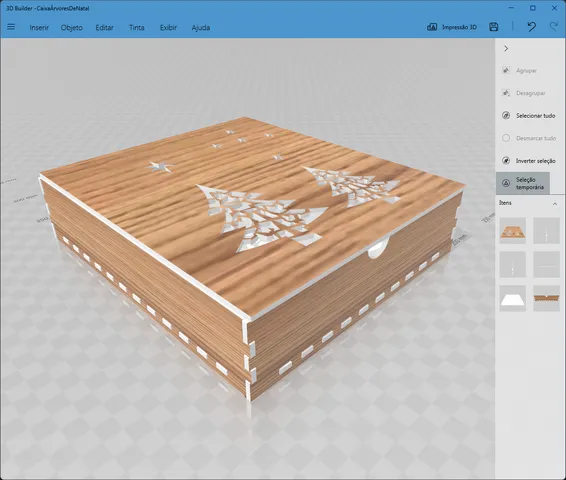 Caixa para a árvore de Natal