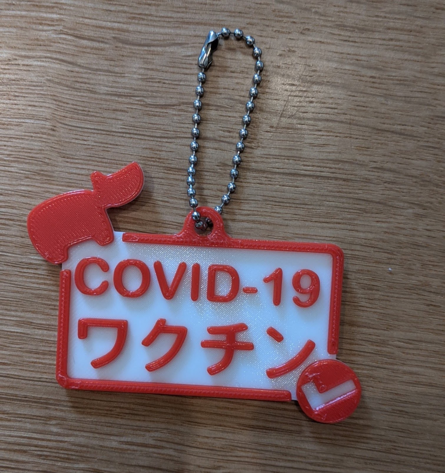 COVID-19 vaccinated key holder with aka beko