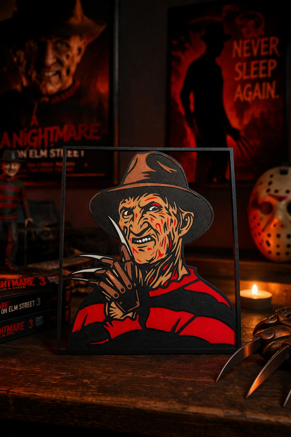 Freddy Krueger - Cadre mural horror multicolore 3D model