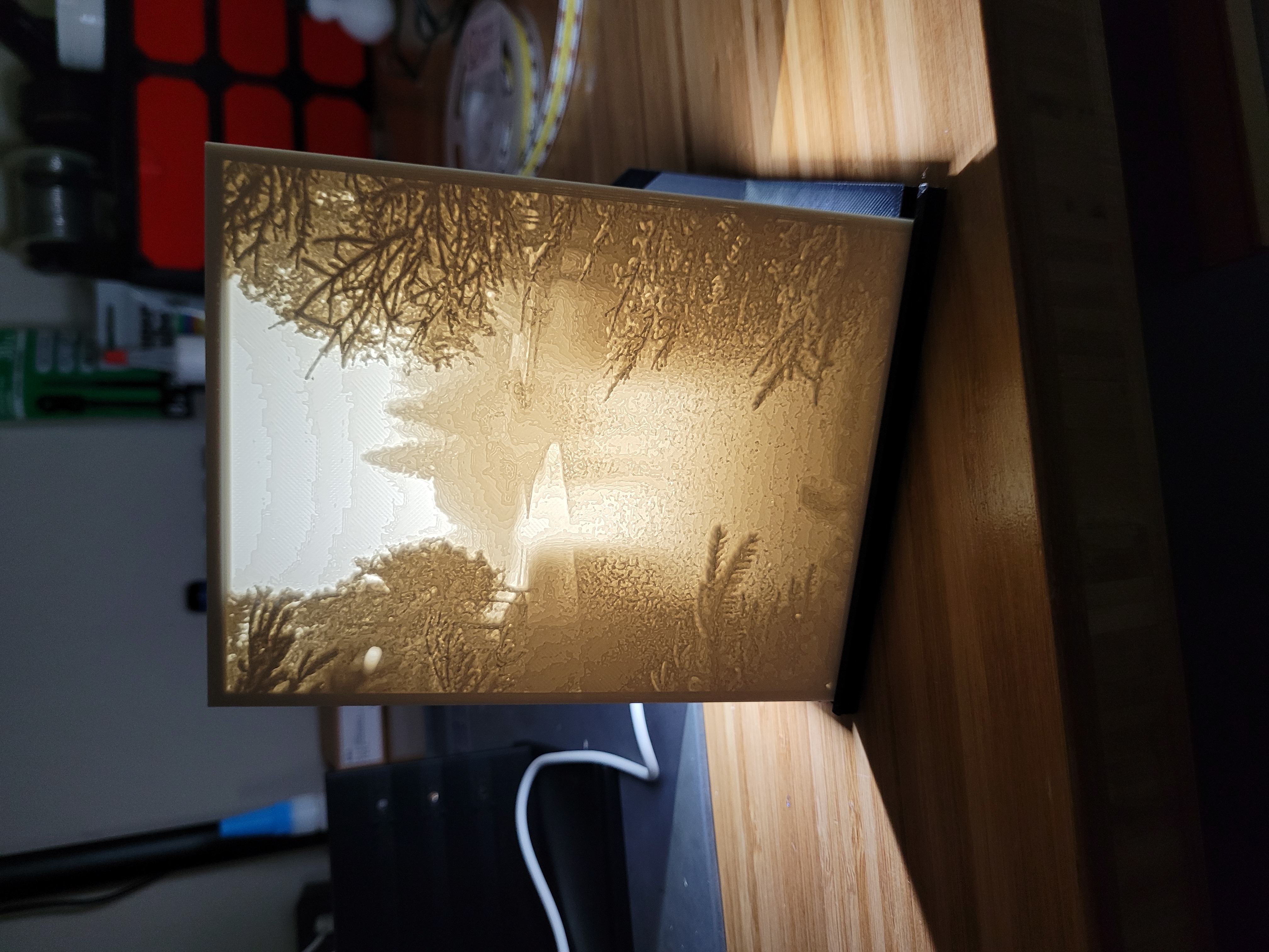 Lithophane Holder with LED Cob Strip