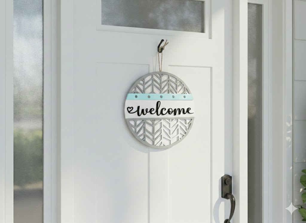 Welcome Door Sign / Wreath