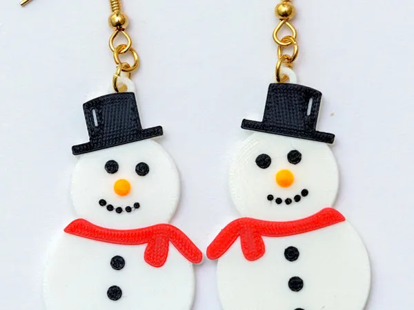 Snowman Christmas earrings