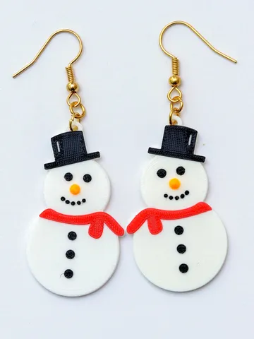 Snowman Christmas earrings