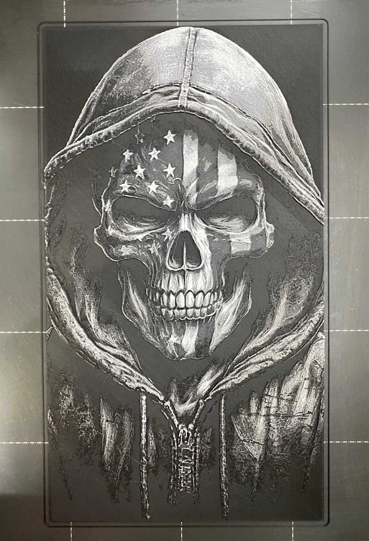 Skull in a Hoodie - Hueforge