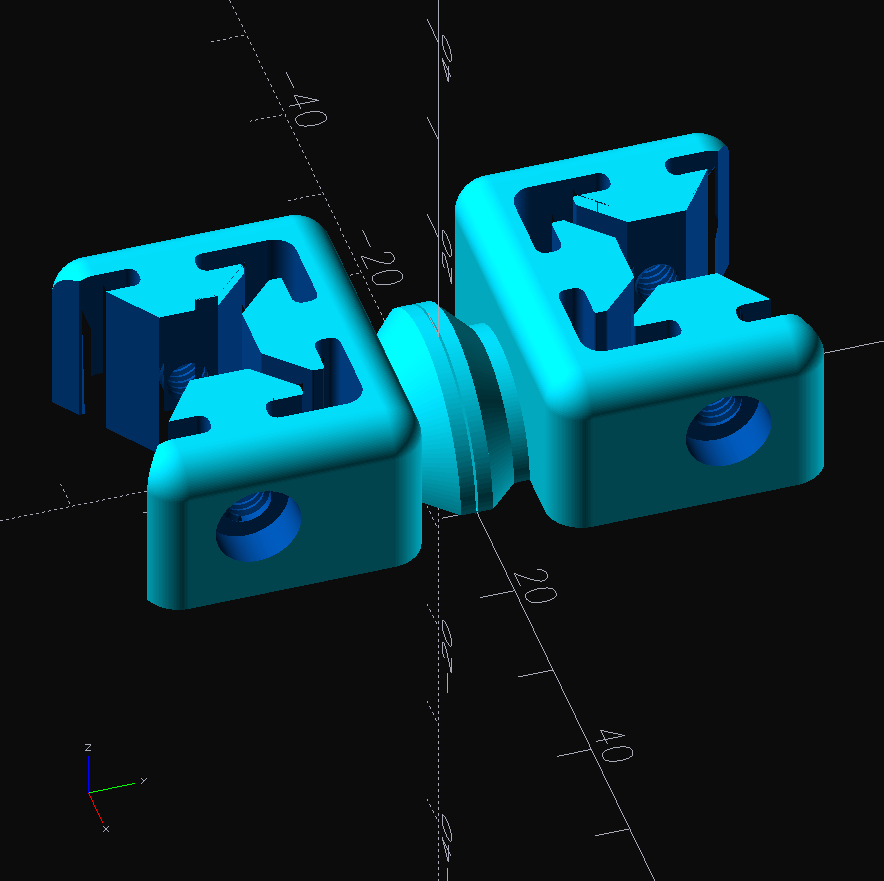 Extruded Aluminum 2020 T-Slot Multiconnect Bracket (Parameterized) — miniatura 2