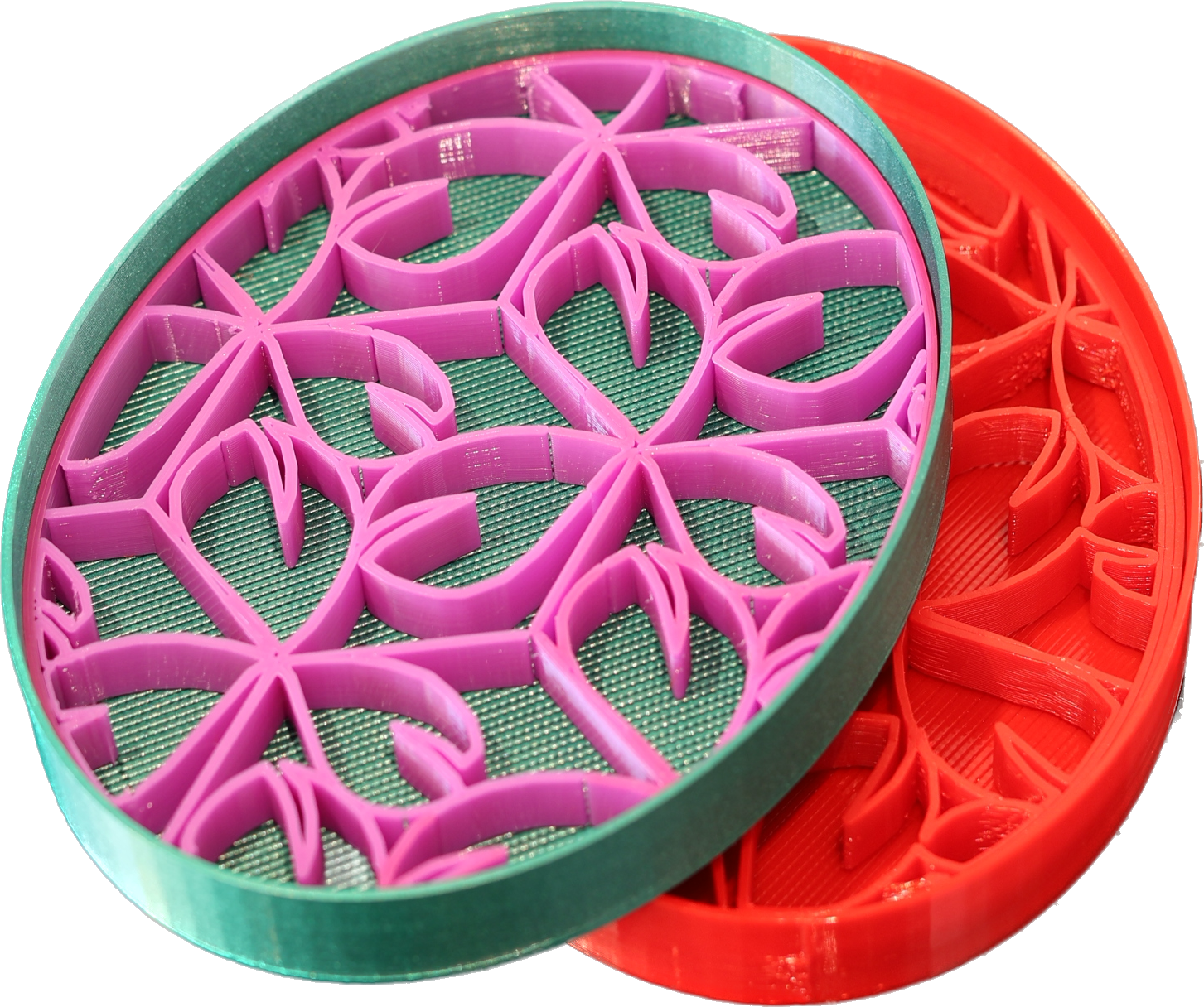 Soap dish made with custom infill patterns