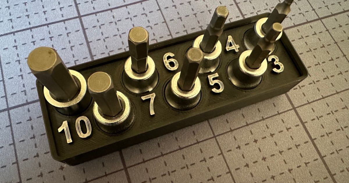 Gridfinity Allen Key 3/8 Socket Holder Metric by David Lane Download