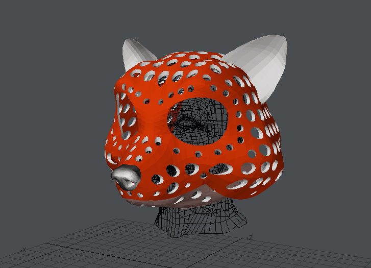 Fursuit-head base - version 74 - cartoon red panda