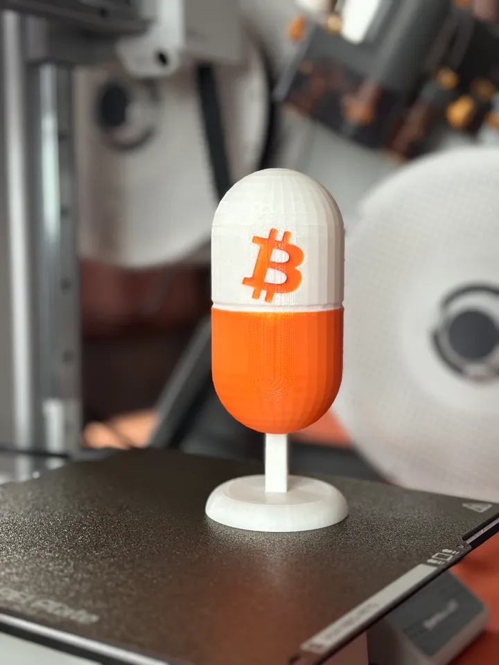 Bitcoin Orange Pill Sculpture by nyknyc