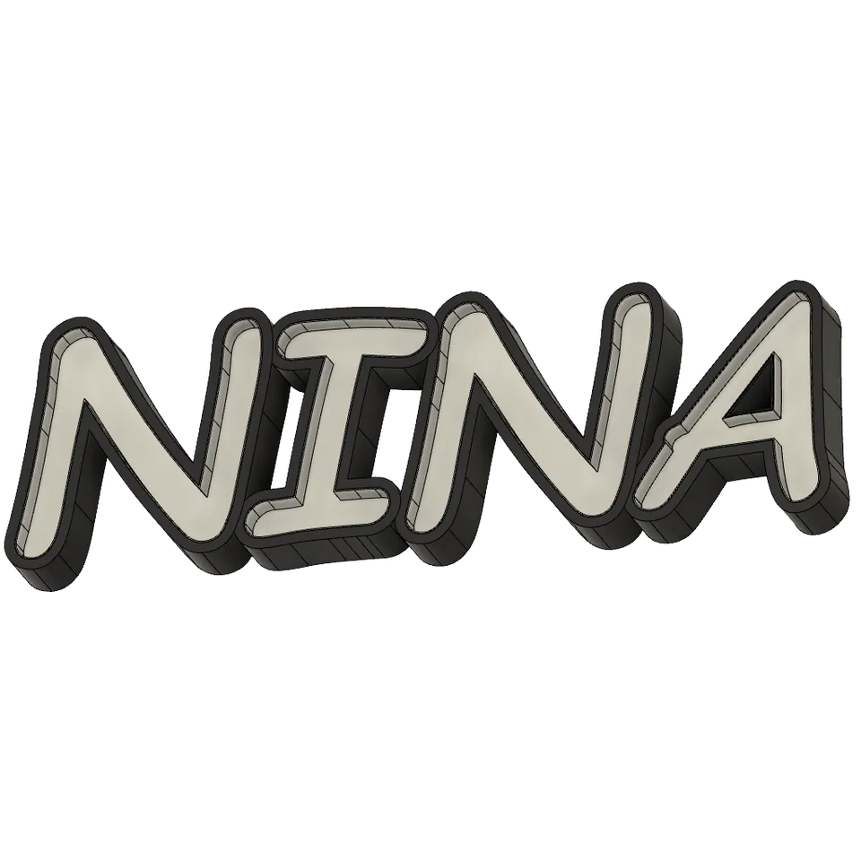 Namensschild LED NINA by 3ddruckandi, Download free STL model