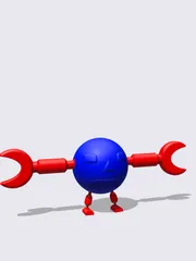 Ball claw man print in place articulated