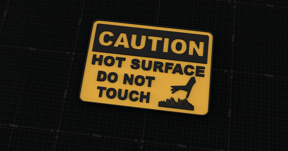 Caution Hot Surface Do Not Touch Sign by ntalekt | Download free STL