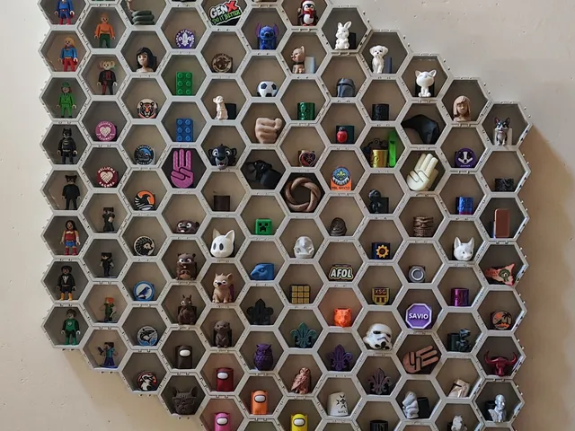 Modular Honeycomb Hex Scout Woggle Display Shelf