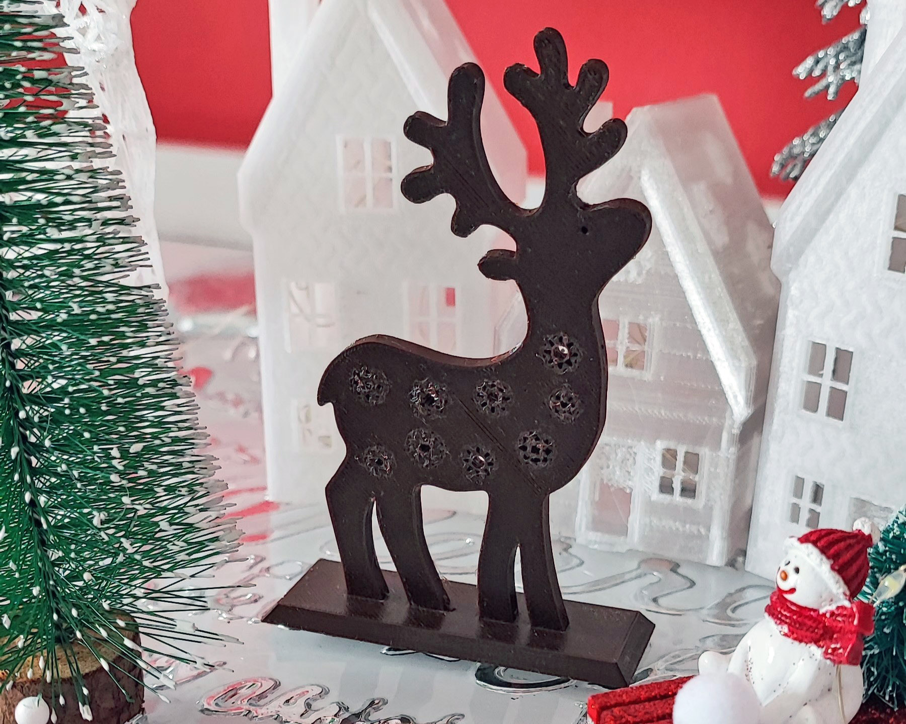 Christmas reindeer with snowflake decoration