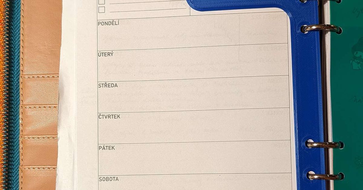 Simple A5 BinderNotebookPlanner Bookmark by SnY Download free STL