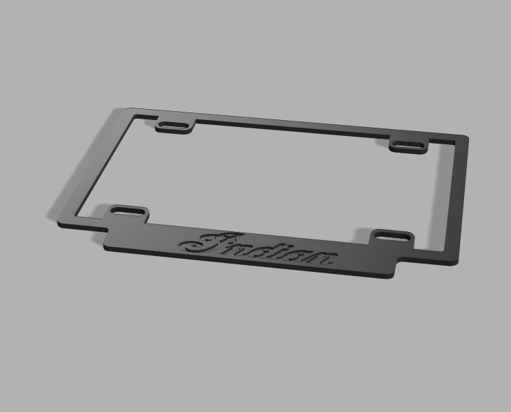 Indian Motorcycle License Plate Frame by Fast3D Download free STL
