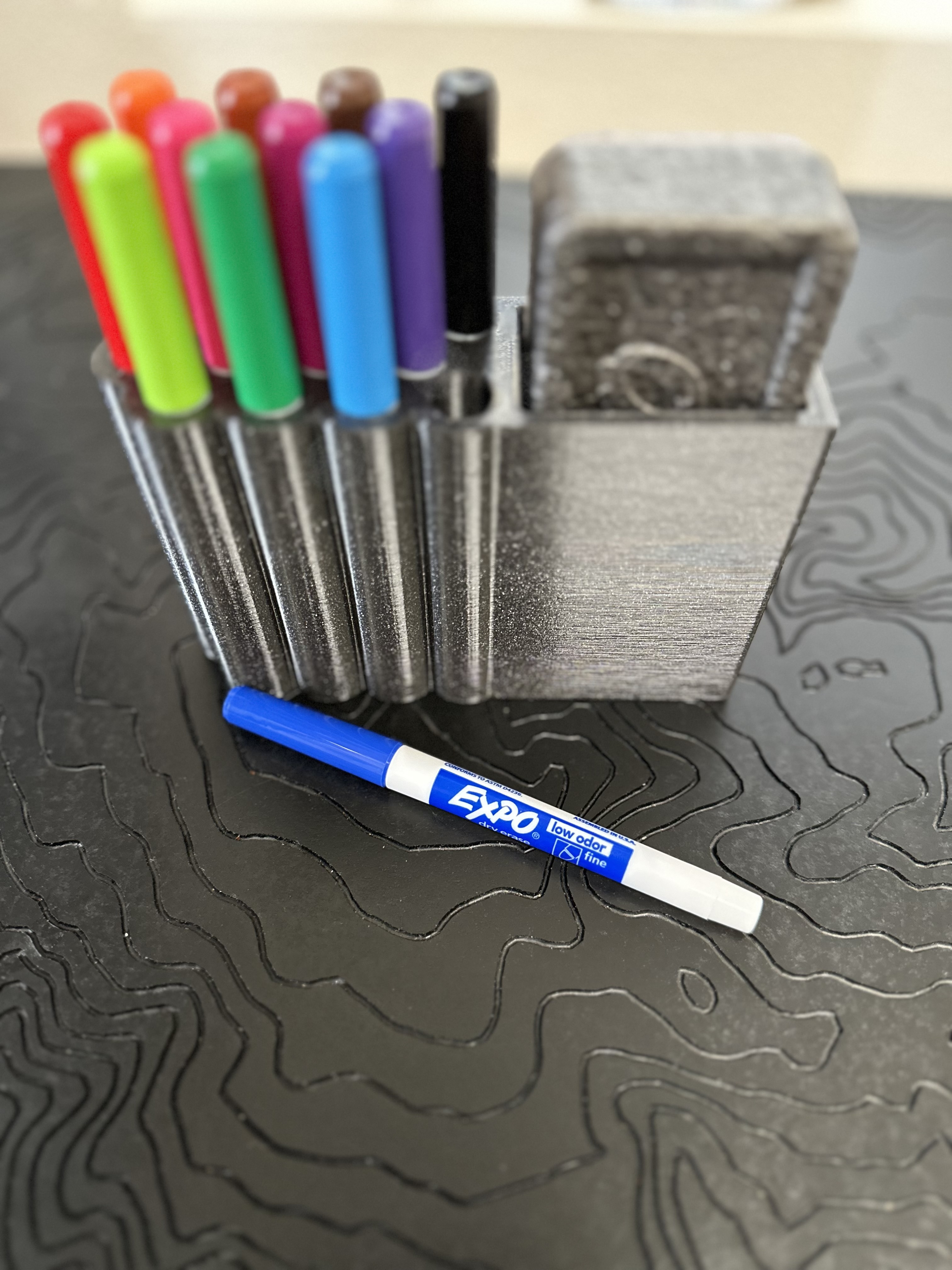 Dry Erase Marker + Eraser Holder by HWA Download free STL model