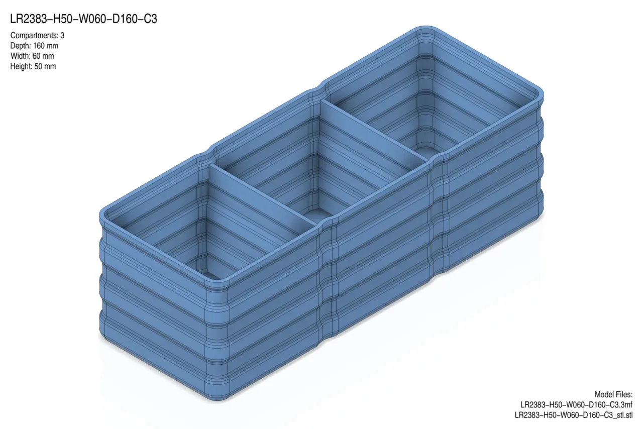 Stackable Storage Boxes Optimized for 3D Print by Lucky Resistor