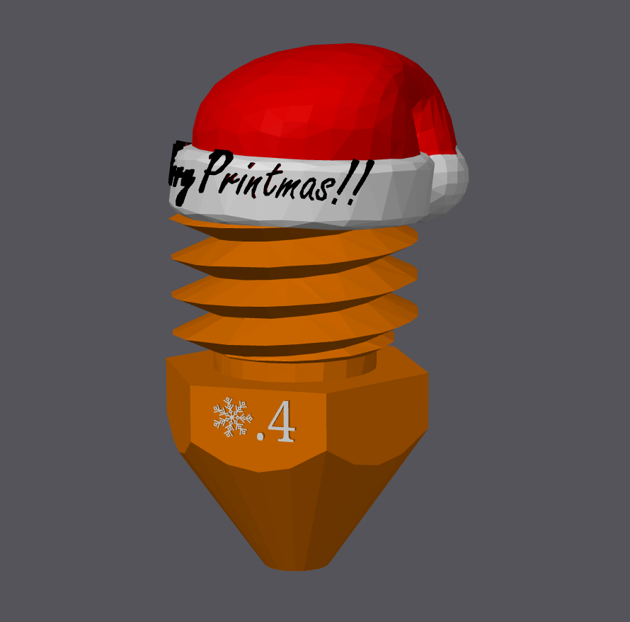 Santa 's Nozzle topper Christmas tree.  Meltrry Printmas!!!