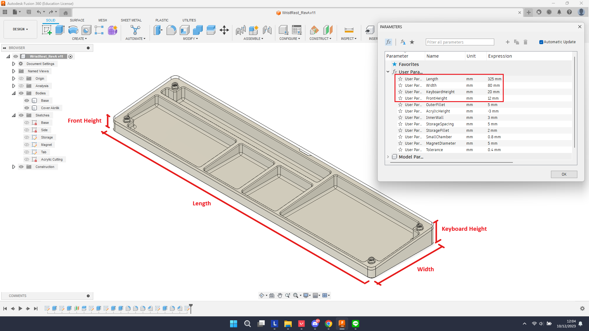 [Parametric] Keyboard Wrist Rest and Storage por theonaldovncts ...