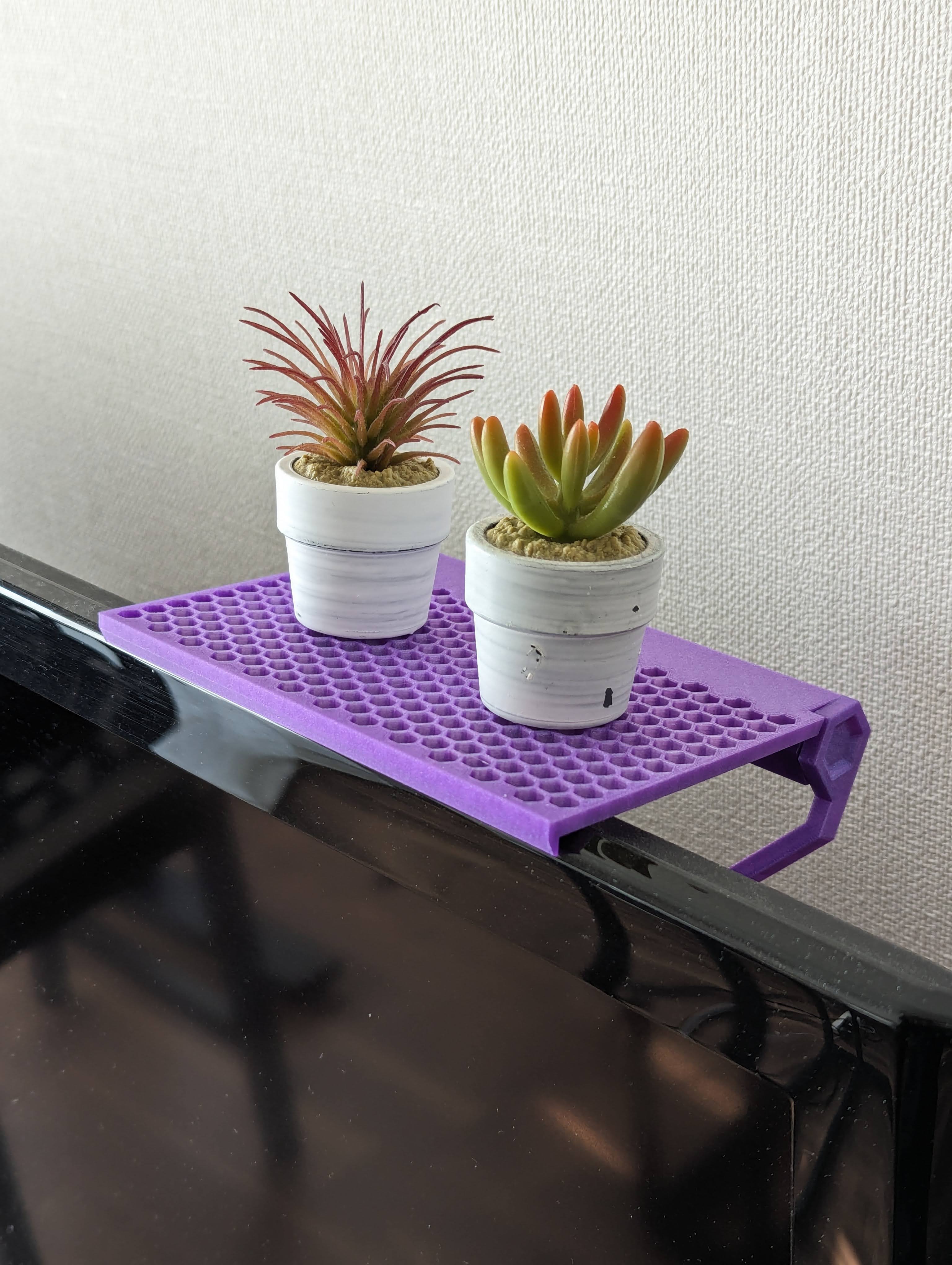 Adjustable Monitor Shelf Fits Any Display Curved Back Thin Bezel 