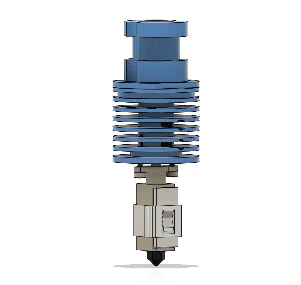 TZ V2 Hotend (Bambulab Hotend Derivative) CAD with sock and heater