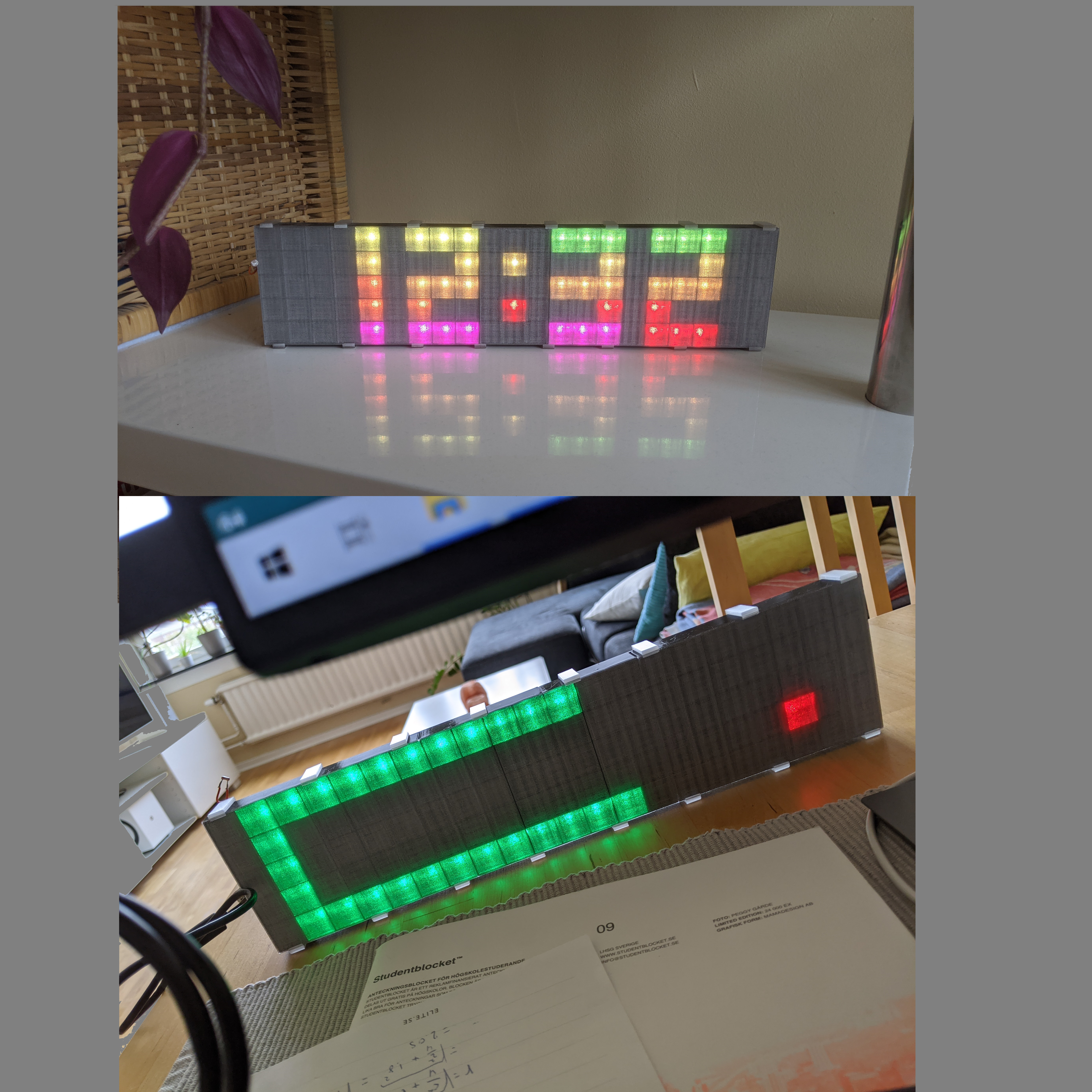 Shelf Led Clock (with Snake)