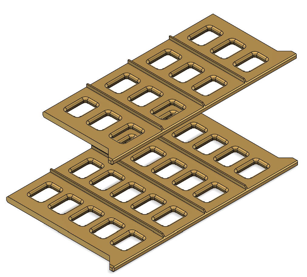 Shelves for EURO Coin Sorting Vault (Alternative in case of a mishap.) 3D model thumbnail