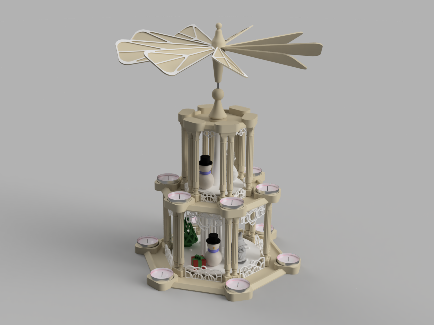 Christmas Pyramid Candle Carousel by Titafubaki Download free STL model