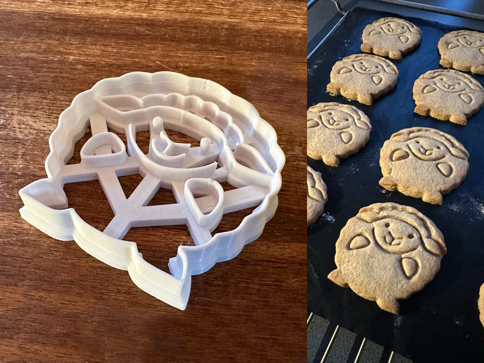Sheep Cookie Cutter with Imprints