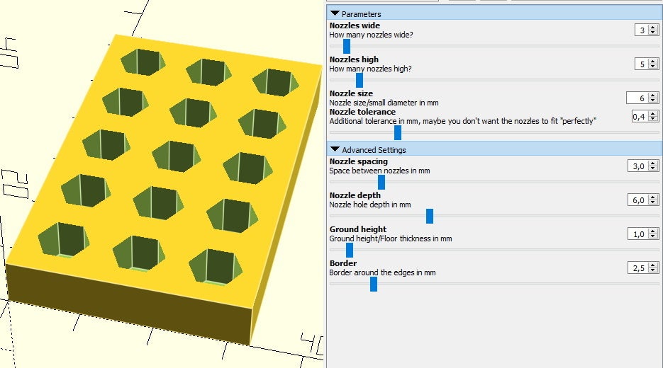 Parametric Nozzle Holder - Store every nozzle!