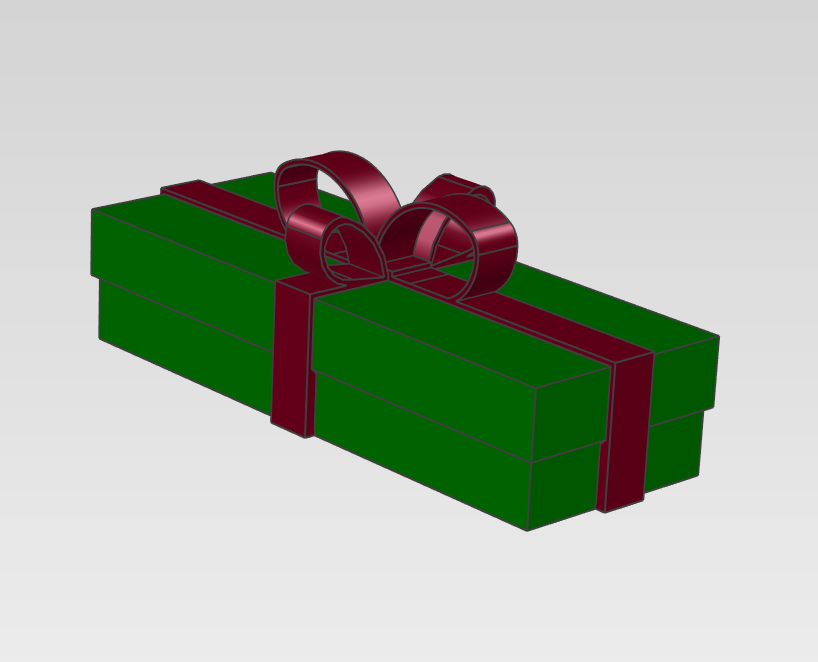 Miniatura 3 do modelo 3D Gift box with bow