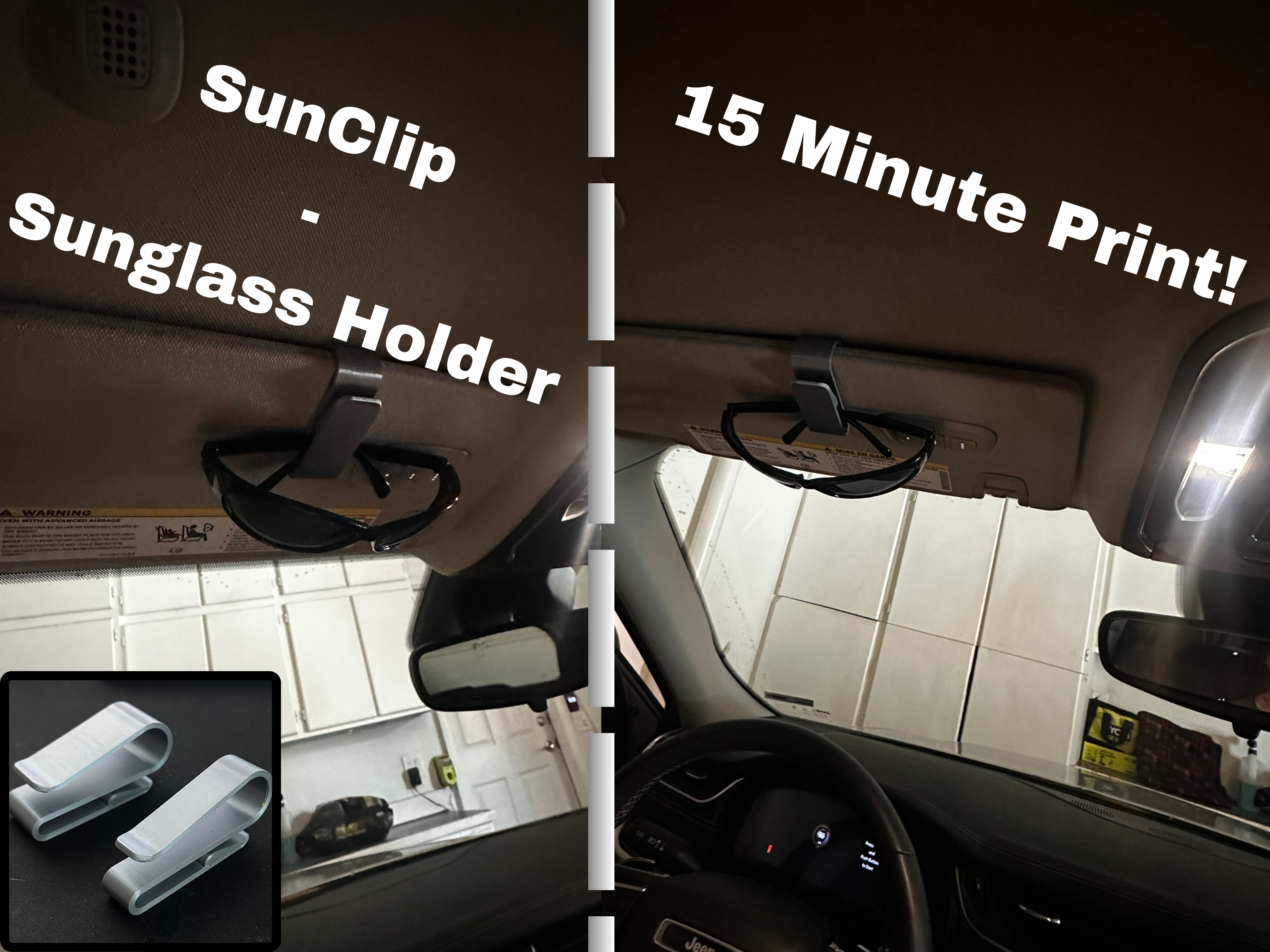 SunClip - Sunglasses Visor Clip - 15 minute print!!