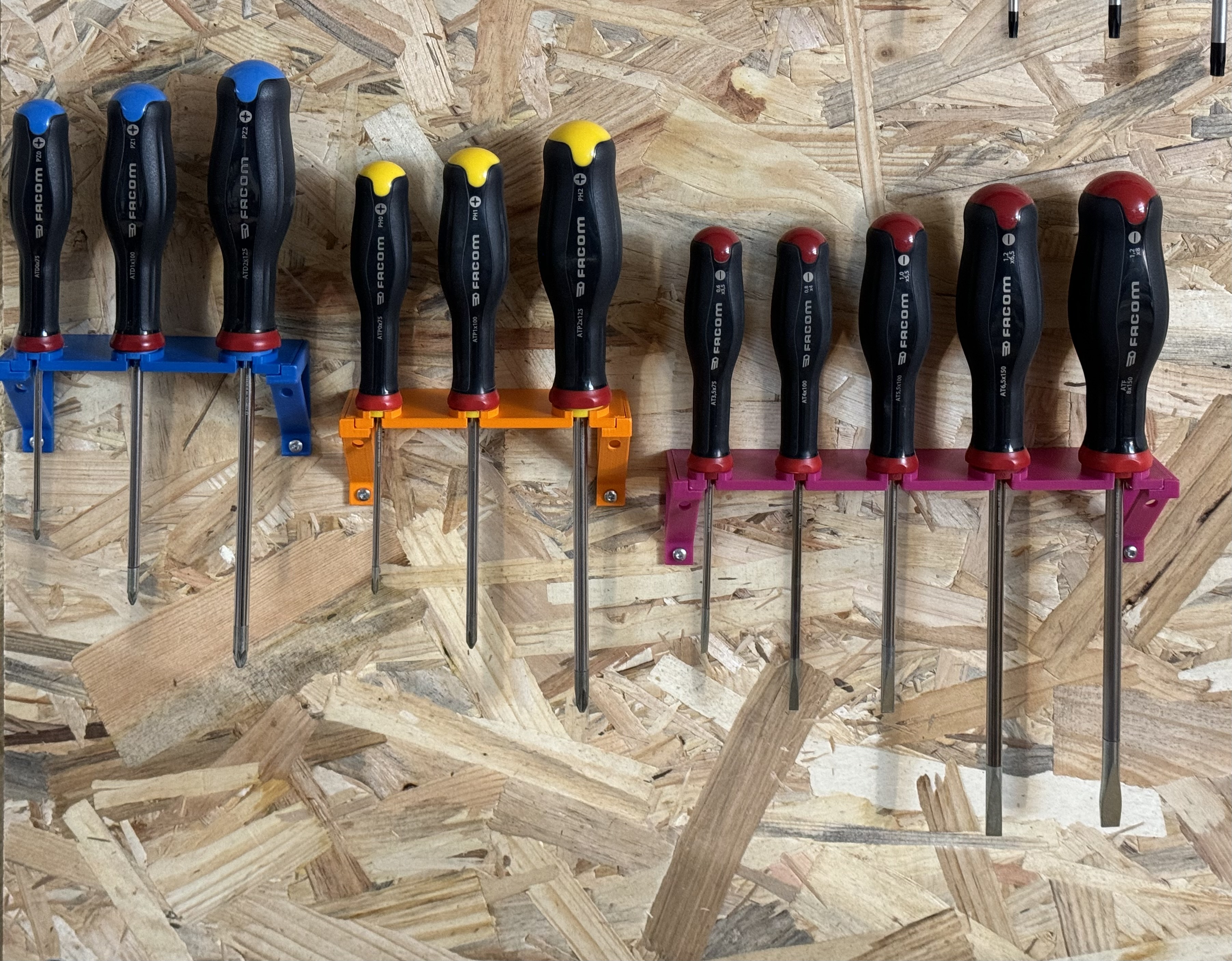 Wall Supports for Facom Screwdrivers collection (parametric) - Support muraux pour tournevis Facom