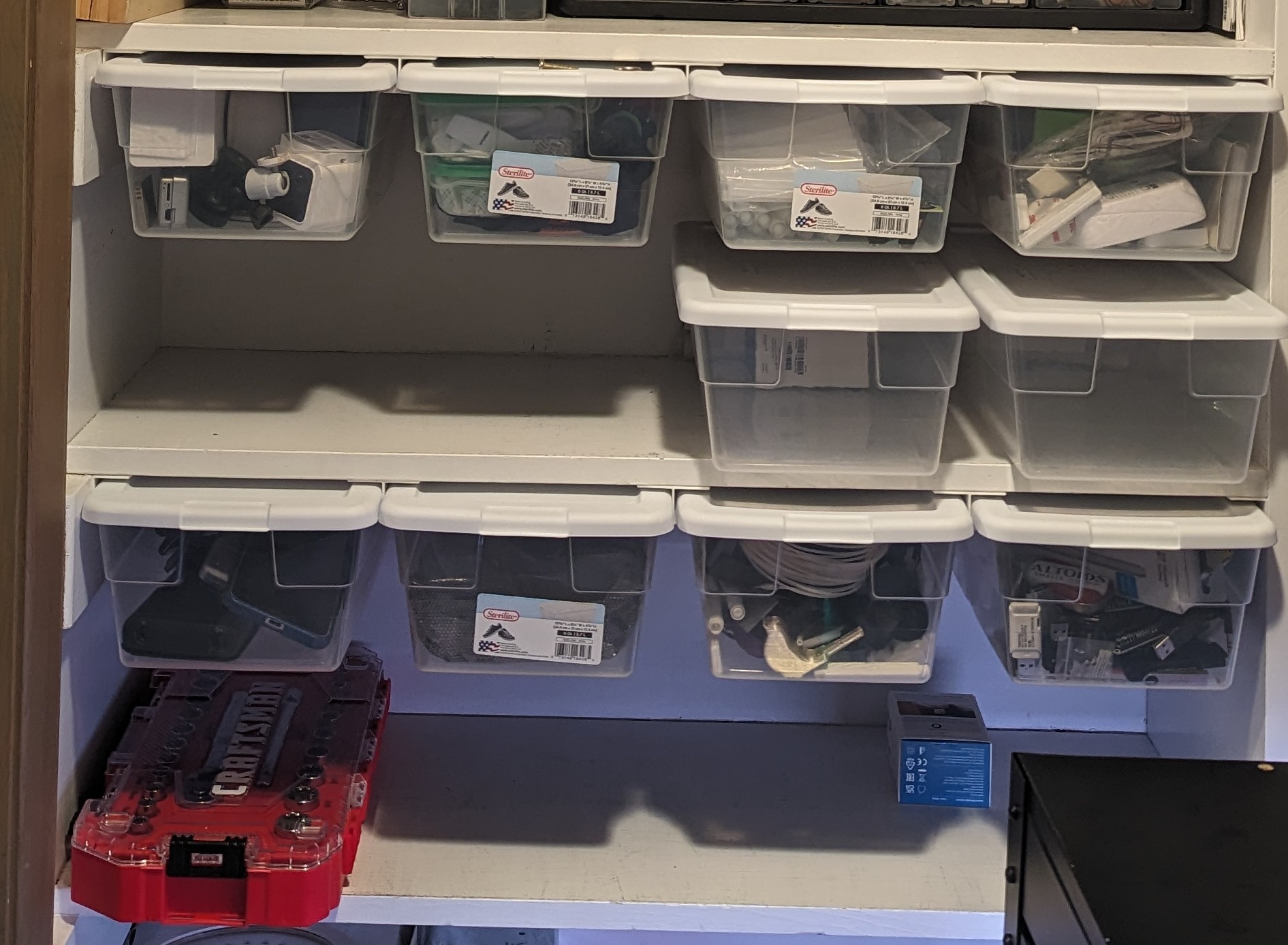 Sterilite 6qt storage rail