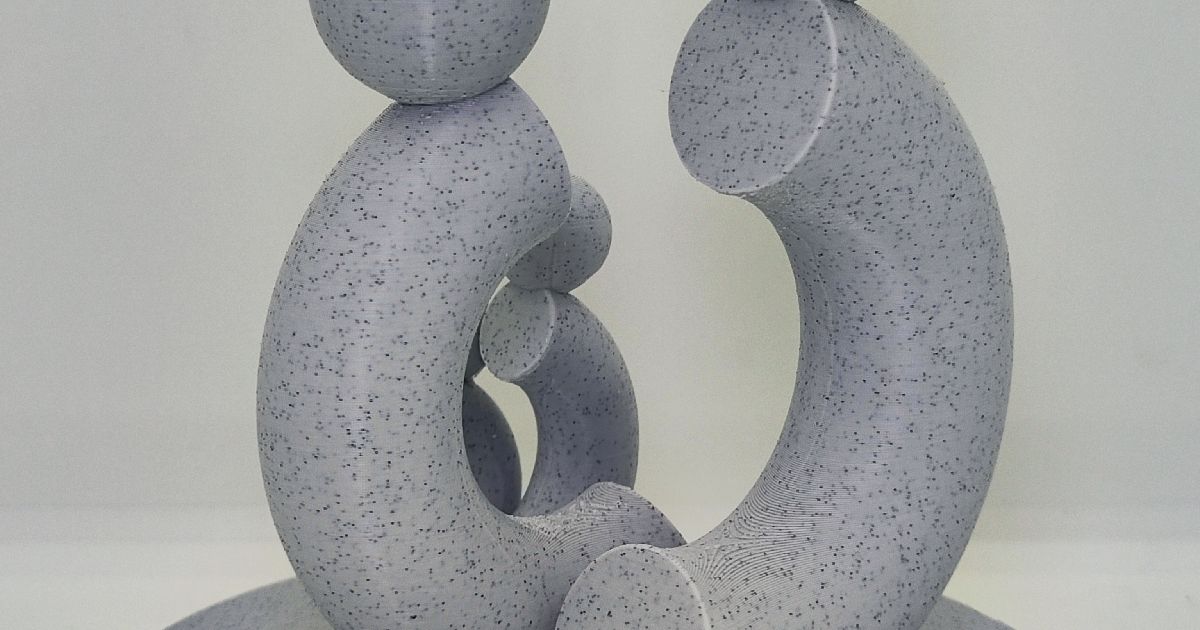 Modern art family statue by experify3d Download free STL model