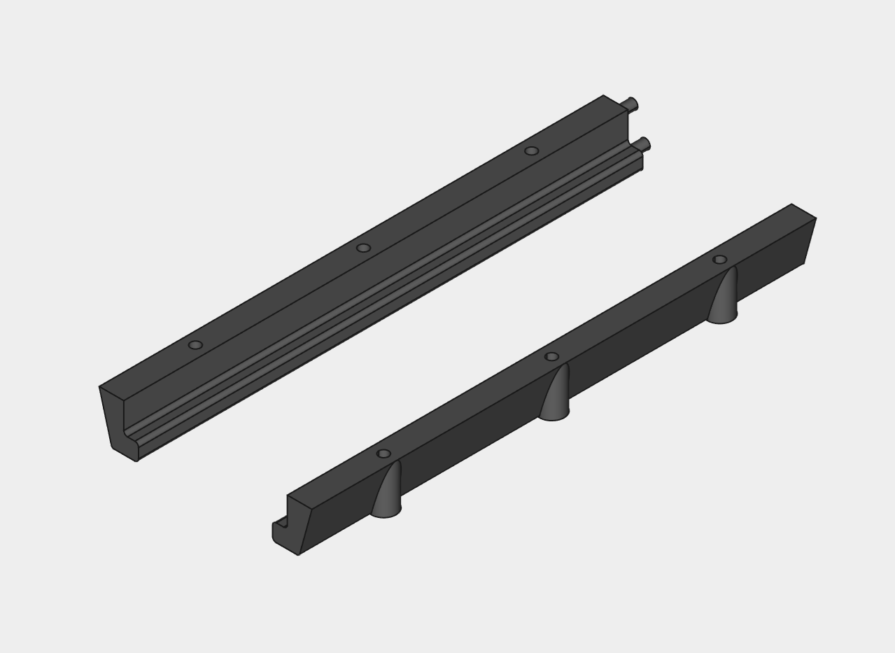 Drawer rail for mounting under desk / Schubladenschiene zur Montage unter dem Schreibtisch