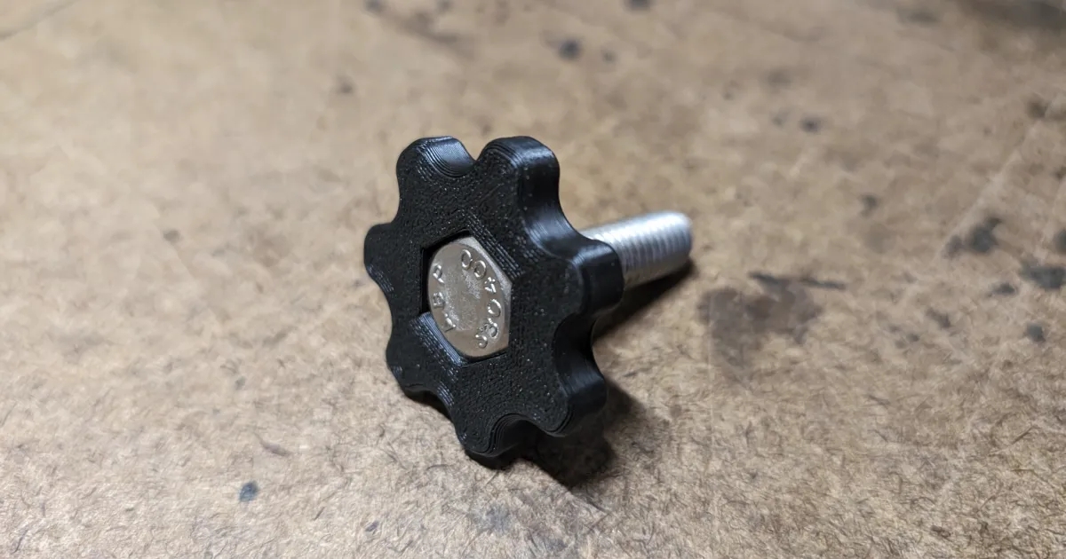 Knob handle for 3/816 hex bolt by titleunknown Download free STL