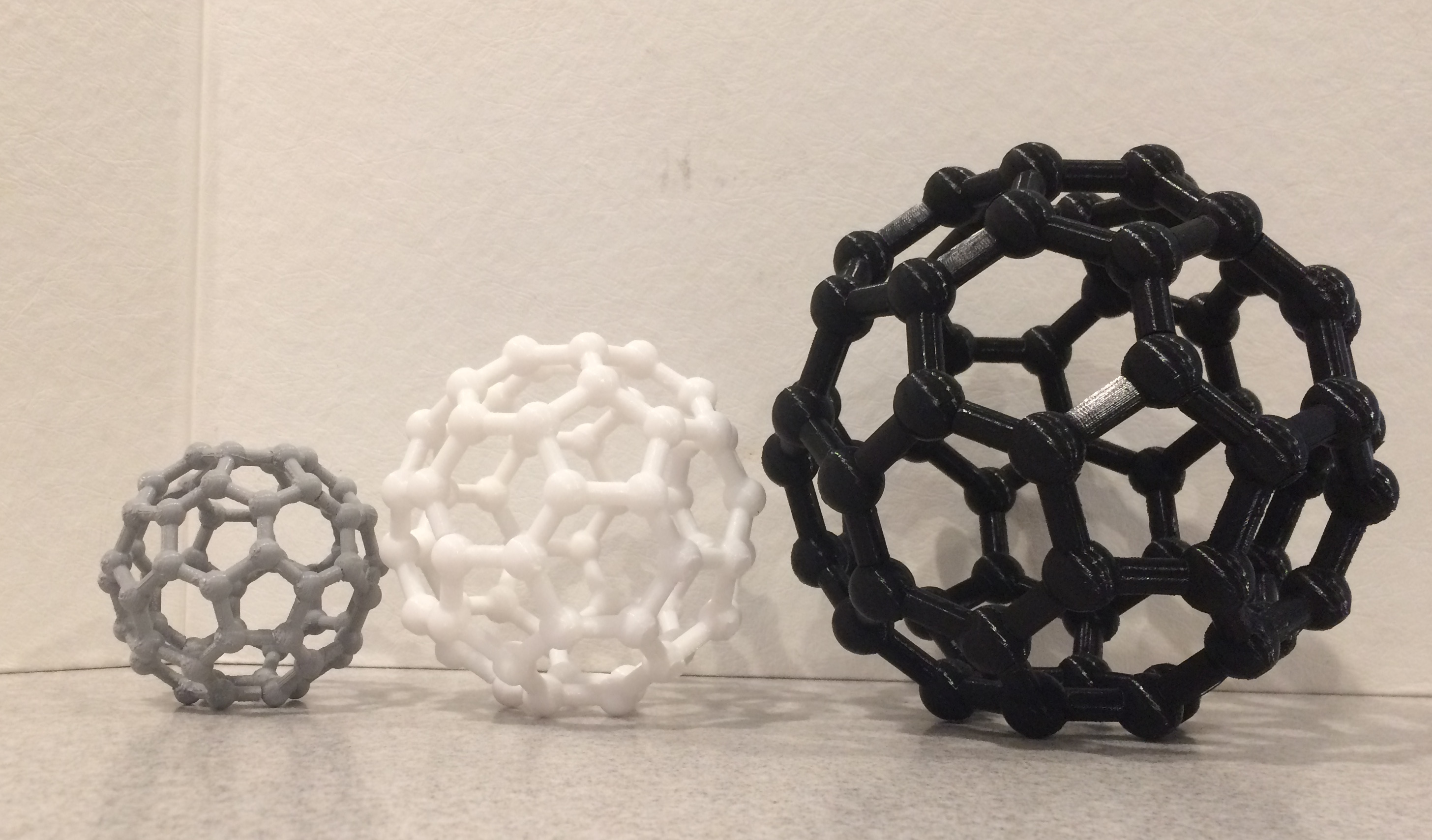 Buckyball, two pieces, pinned