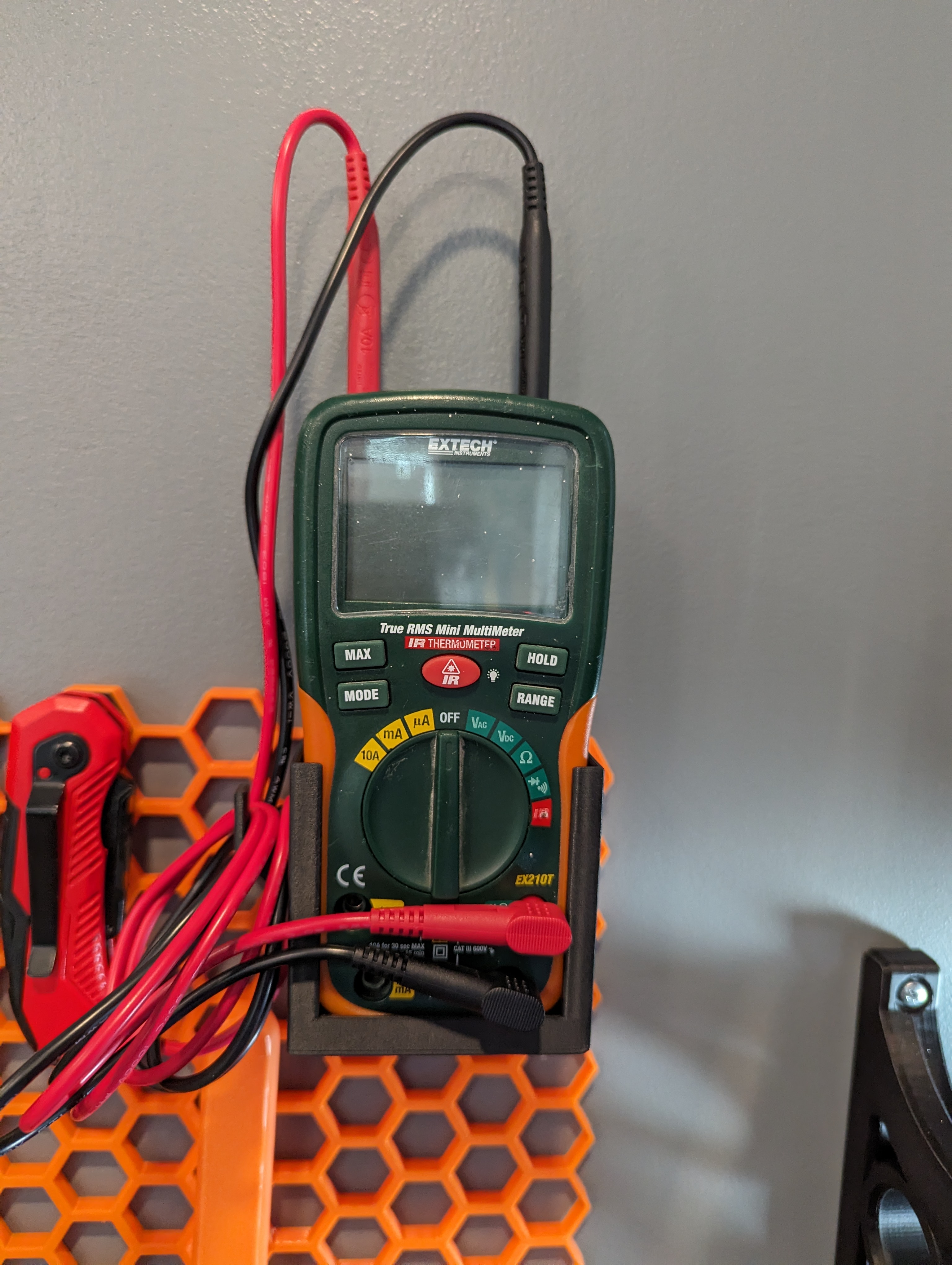 HSW Multimeter Mount (Parametric) (Honeycomb Storage Wall)