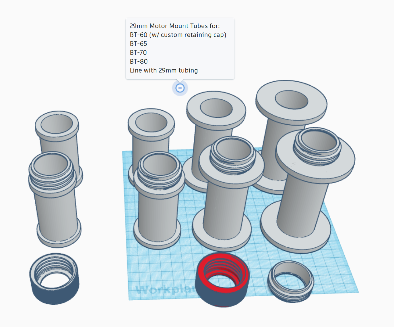 Model Rocket 29mm Motor Mount Tubes by David Frey Download free STL model