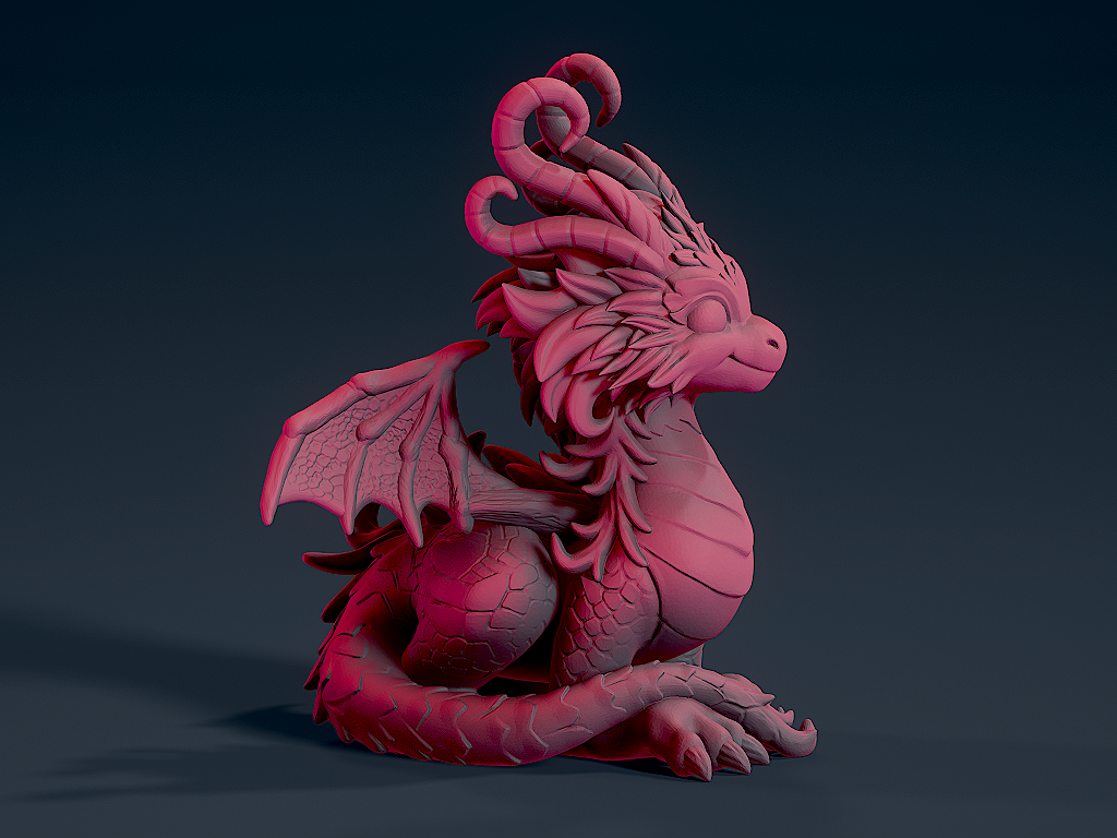 Cute Dragon 2 3D model thumbnail
