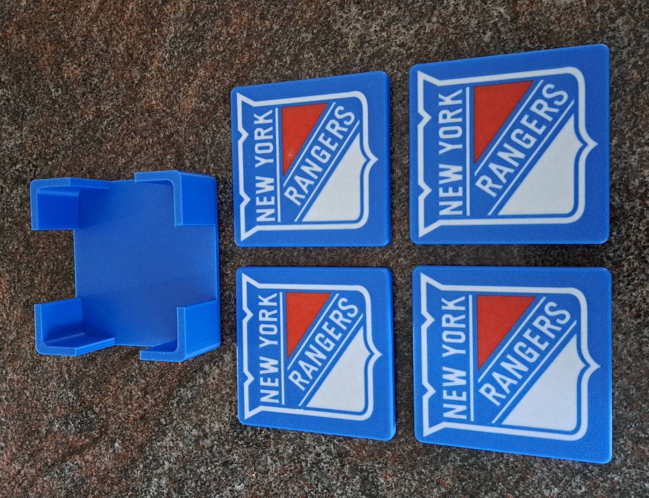 New York Rangers Coaster & Holder