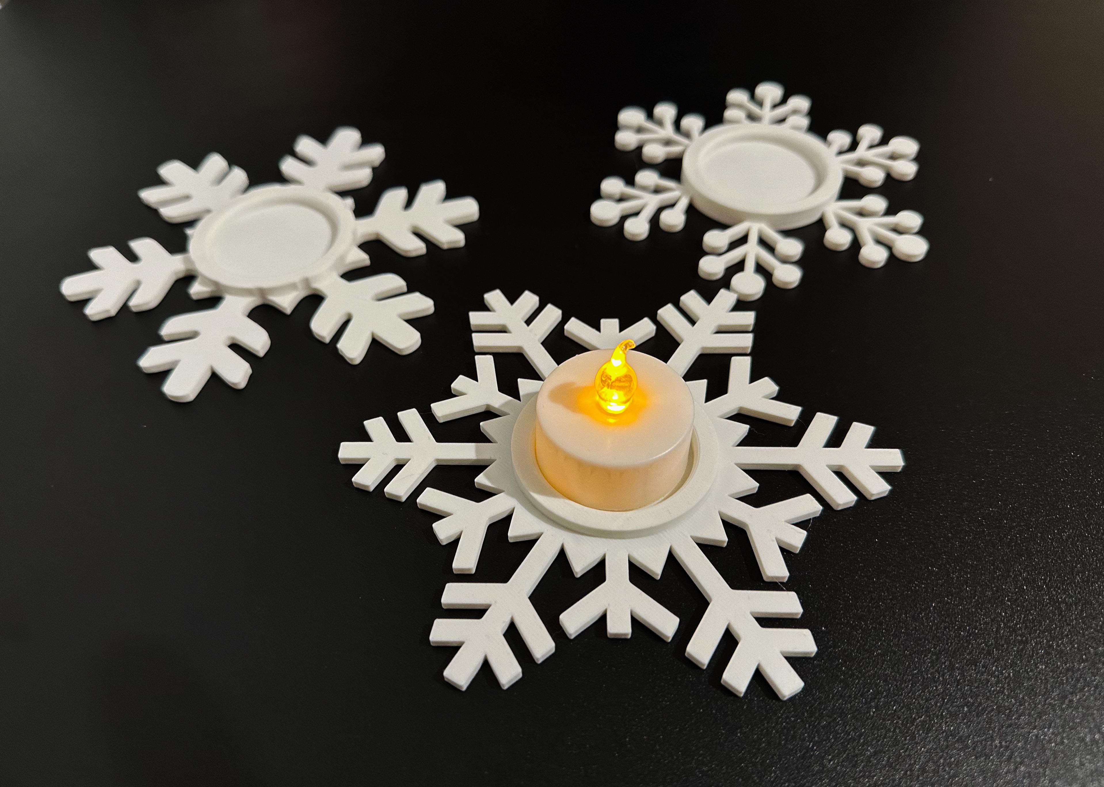 Snowflake LED candle light holder