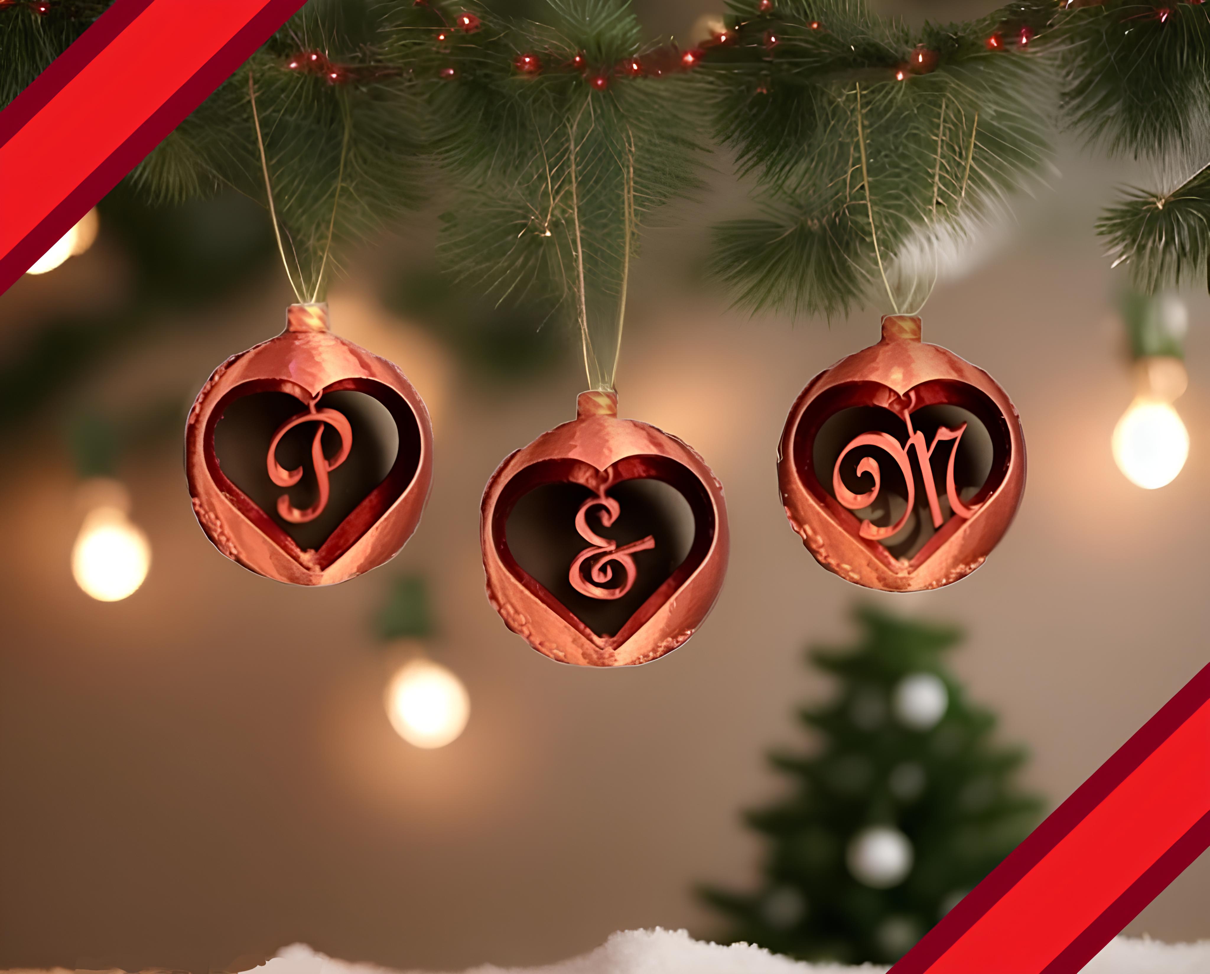 Customizable Christmas Heart Ornaments By Bantist Download Free Stl