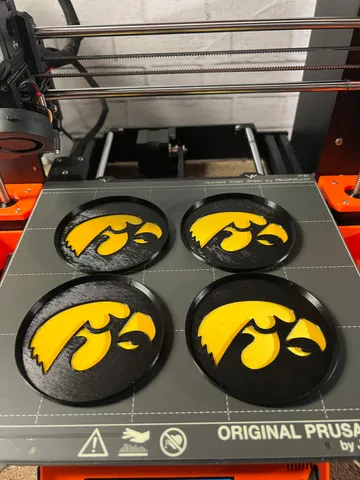 Iowa Hawkeye Coasters - Recessed