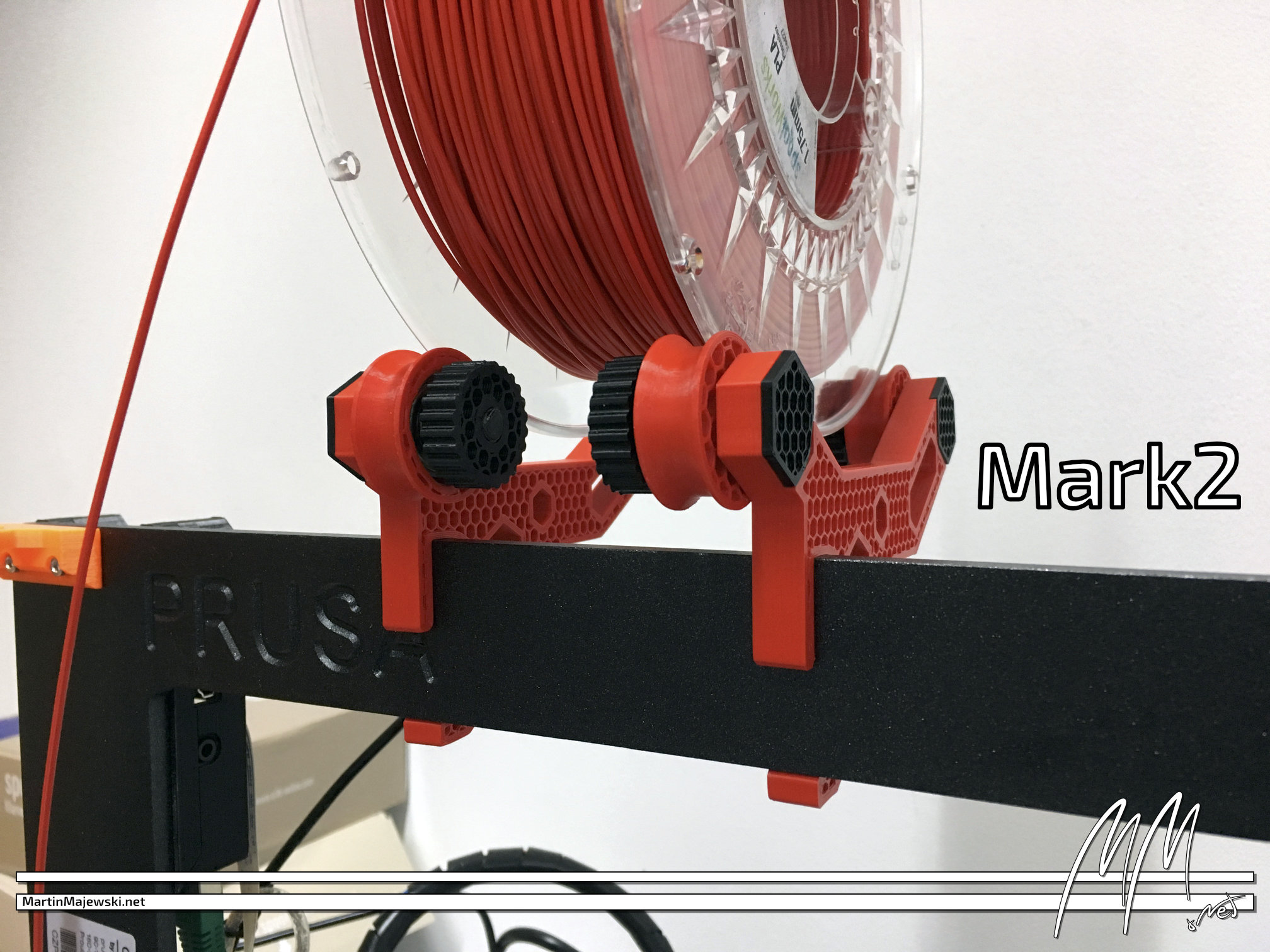 Prusa i3 MK2(s) & MK3 Spool Holder - Frame Mount - Top Loader