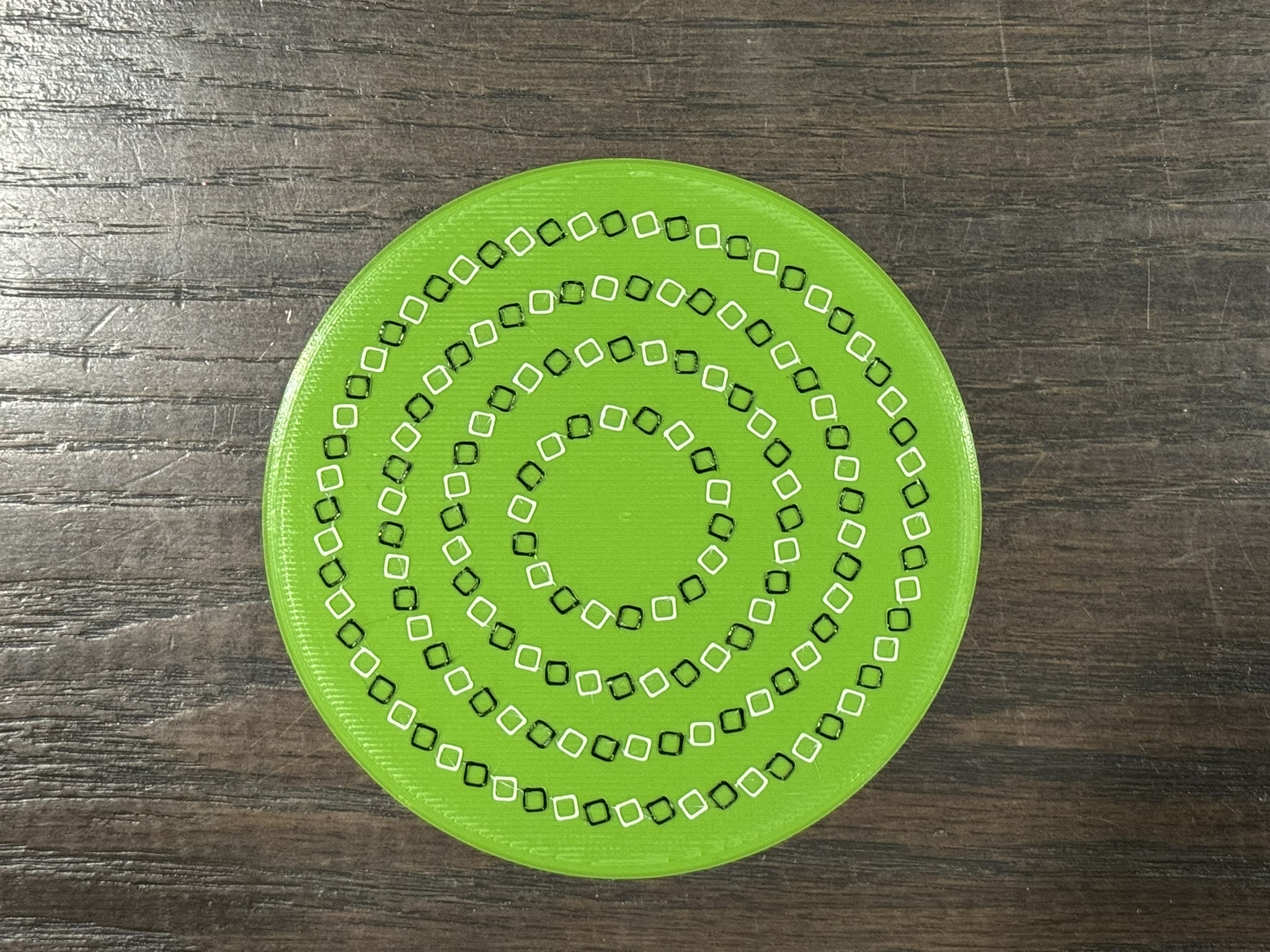 Spiral of circles optical illusion