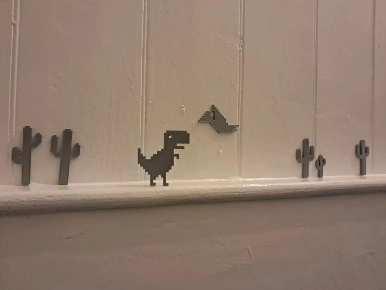 STL file Dino chrome - dinosaur game - no wifi dino - cactus